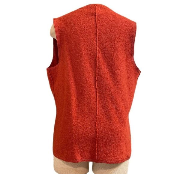 NTCO Nomadic Traders Burnt Orange Wool Lagenlook Vest Size Large - Picture 2 of 9